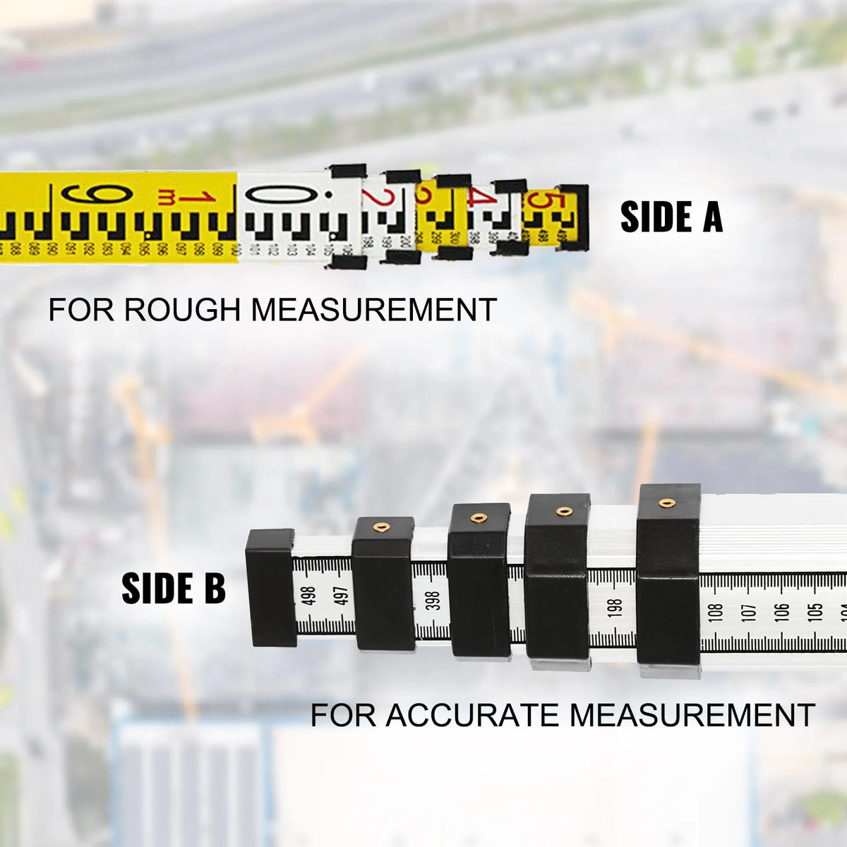 VEVOR Aluminium Tripod 1.65 m and 5 m Five-Section Levelling Rod with Rotating Laser Level