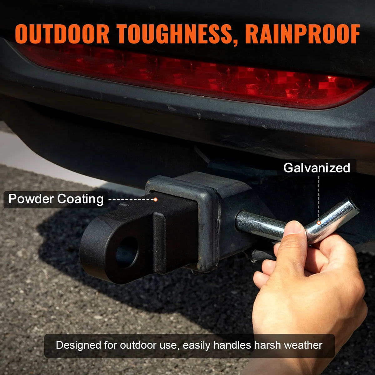 Trailer hitch with 50 mm receiver for towing and vehicle recovery, suitable for trucks and off-road vehicles