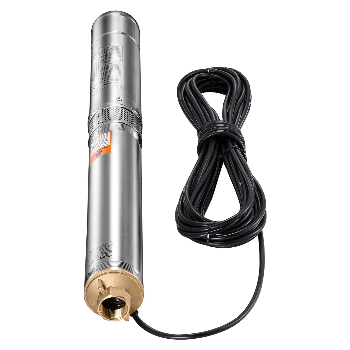 VEVOR Submersible Deep Well Pump 550 W, 230 V, Flow up to 65 l/min, Lift Height up to 85 m, 20 m Cable with External Control Box, Stainless Steel Housing, IP68, for Industrial, Irrigation and Domestic Use