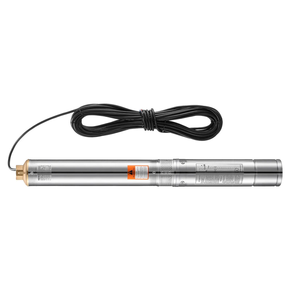 VEVOR Submersible Deep Well Pump 550 W, 230 V, Flow up to 65 l/min, Lift Height up to 85 m, 20 m Cable with External Control Box, Stainless Steel Housing, IP68, for Industrial, Irrigation and Domestic Use