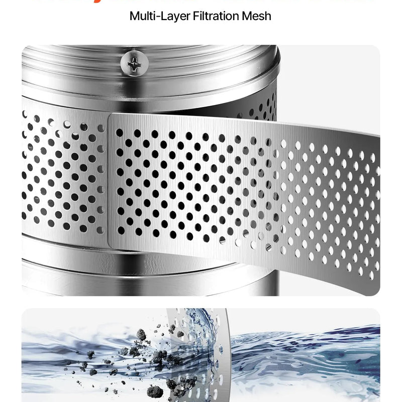 VEVOR dziļurbuma iegremdējamais sūknis 550 W, 230 V, plūsma līdz 65 l/min, pacelšanas augstums līdz 85 m, 20 m kabelis ar ārēju vadības bloku, nerūsējošā tērauda korpuss, IP68, rūpniecībai, apūdeņošanai un mājsaimniecībai