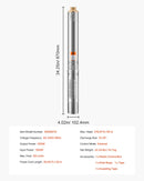 VEVOR dziļurbuma iegremdējamais sūknis 550 W, 230 V, plūsma līdz 65 l/min, pacelšanas augstums līdz 85 m, 20 m kabelis ar ārēju vadības bloku, nerūsējošā tērauda korpuss, IP68, rūpniecībai, apūdeņošanai un mājsaimniecībai