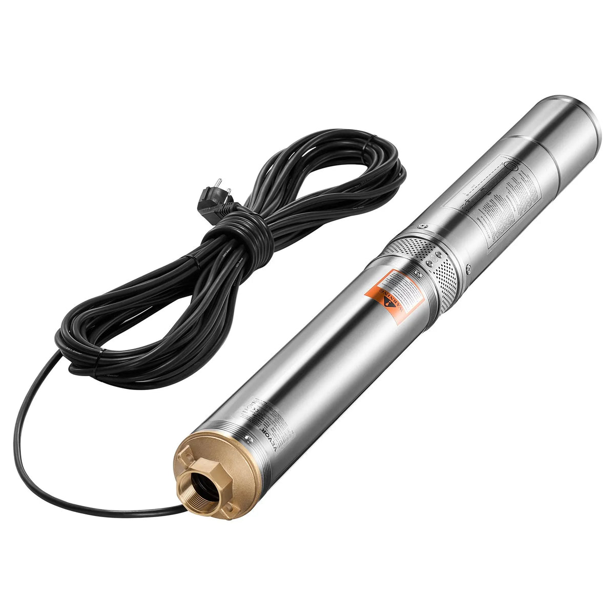 VEVOR Deep Well Submersible Pump, 750 W Output Power, 230 V, 100 l/min Flow, 75 m Lift Height, with 20 m Cable, Stainless Steel Water Pump for Industrial Irrigation and Domestic Use, IP68 Protection Class