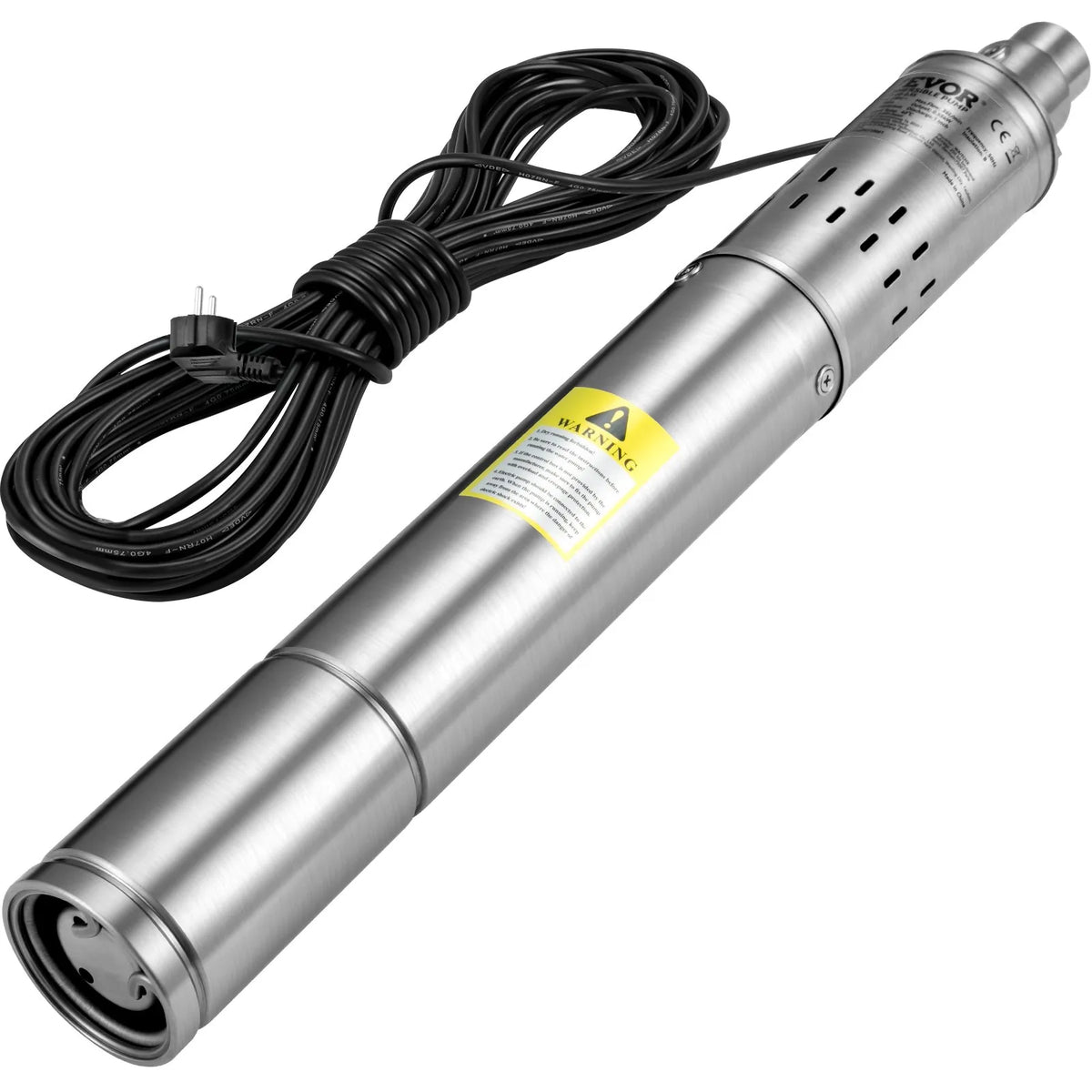 VEVOR Deep Well Submersible Pump 550 W, 230 V/50 Hz, Flow up to 35 l/min, Lift Height up to 108 m, Sand Resistance <5%, 20 m Power Cable, 7.6 cm Stainless Steel Body, IP68, for Industrial, Irrigation and Home Use