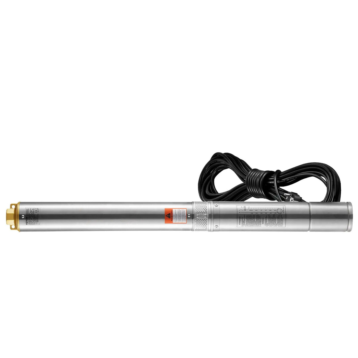 VEVOR Deep Well Submersible Pump 2200 W, 230 V/50 Hz, Flow Rate up to 9.8 m³/h, Lifting Height up to 144 m, 9.1 m Electric Cable, Stainless Steel Housing, IP68, for Industrial, Irrigation and Domestic Use