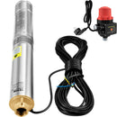 VEVOR dziļurbuma iegremdējamais sūknis 750 W, 230 V/50 Hz, plūsma līdz 105 l/min, pacelšanas augstums līdz 62 m, 20 m kabelis ar automātisko spiediena slēdzi, 8,9 cm nerūsējošā tērauda korpuss, IP68, rūpniecībai, apūdeņošanai un mājsaimniecībai