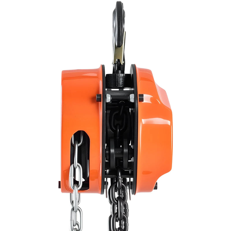VEVOR manuālais ķēdes pacēlājs, 0,5 t, G80 cinkota ķēde, 3 m pacelšana, oranžs