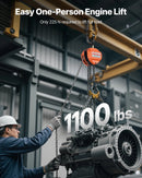 VEVOR manuālais ķēdes pacēlājs, 0,5 t, G80 cinkota ķēde, 3 m pacelšana, oranžs