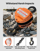 VEVOR manuālais ķēdes pacēlājs, 1 t, G80 cinkota ķēde, 6 m pacelšana, oranžs