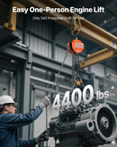 VEVOR rokas ķēdes pacēlājs, 2 t, G80 cinkota ķēde, 3 m pacelšanas augstums, oranžs