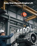 VEVOR manuālais ķēdes pacēlājs, 2 t, G80 cinkota ķēde, 6 m pacelšana, oranžs