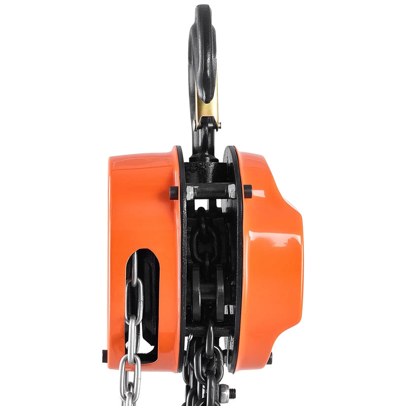 VEVOR 3 t rokas ķēdes pacēlājs ar G80 cinkotu ķēdi un 6 m pacelšanas augstumu, smagsvara mehāniskais trīša pacēlājs garāžām un darbnīcām, oranžs