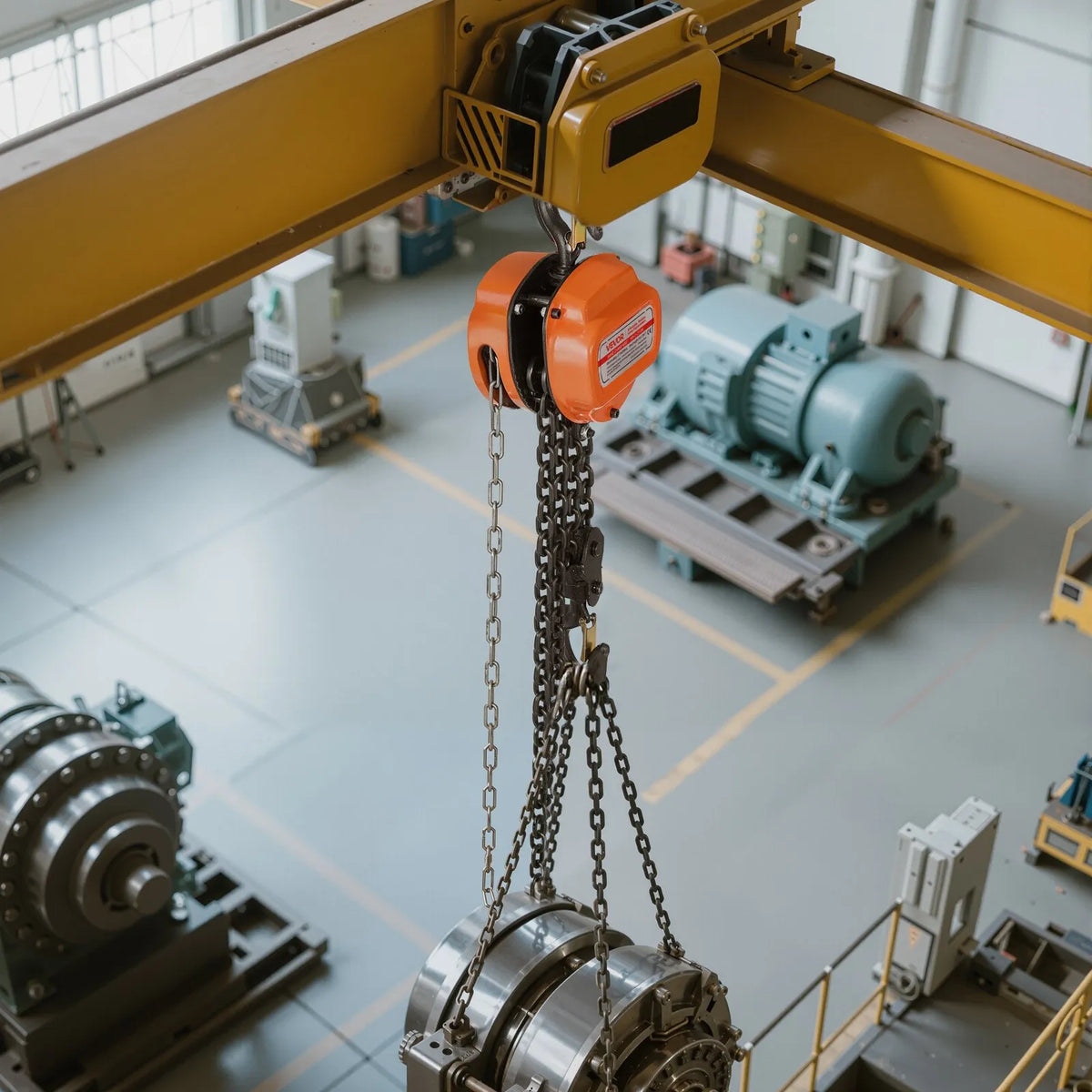 VEVOR 3 t Manual Chain Hoist with G80 Galvanised Chain and 6 m Lifting Height, Heavy-Duty Mechanical Pulley Hoist for Garages and Workshops, Orange