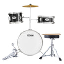 VEVOR bērnu bungu komplekts – 3 daļas, 35,6 cm iesācēju komplekts ar sēdekli, melns