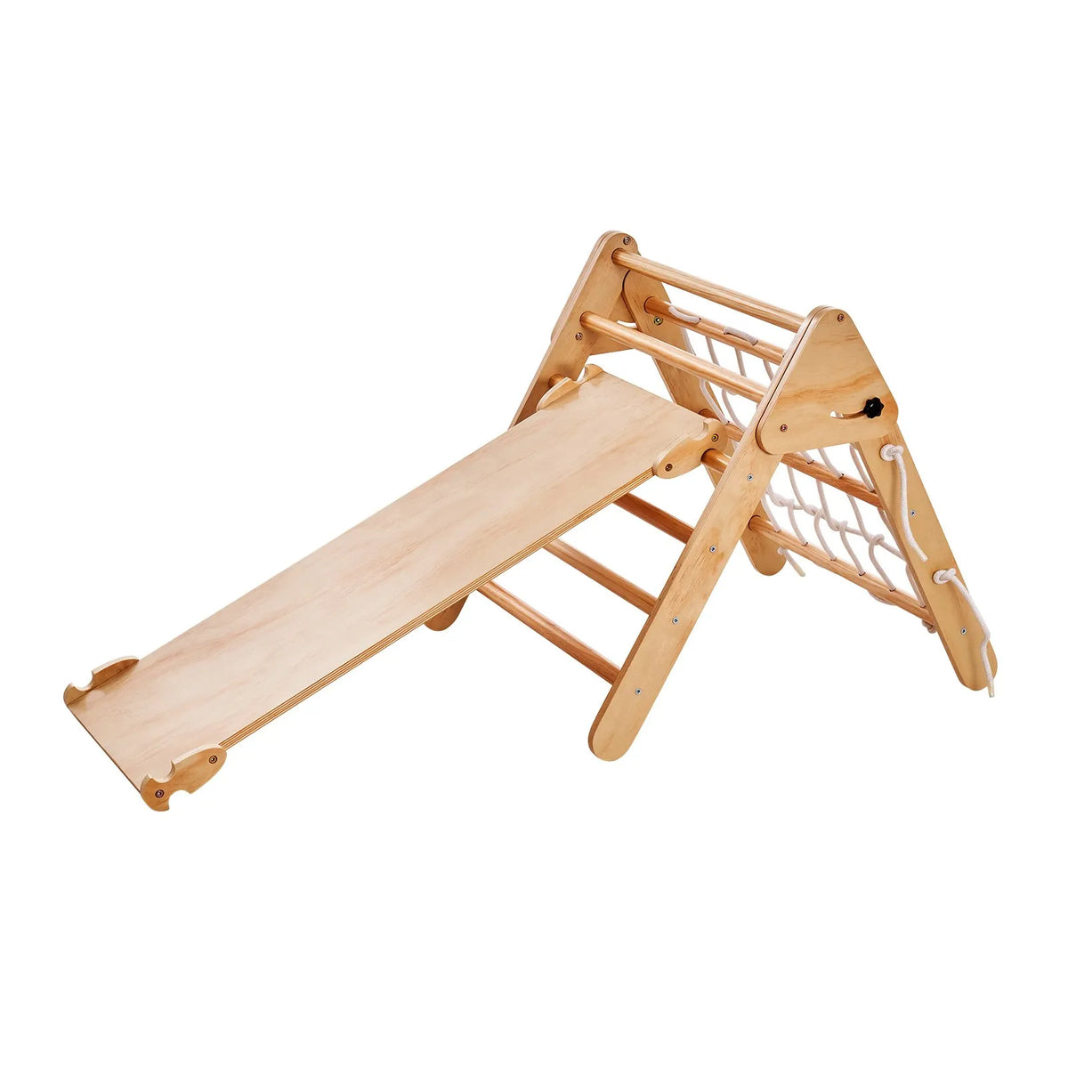 VEVOR 4 in 1 Pikler Triangle with Ramp for Children 1–3 Years, Large, Wood Colour