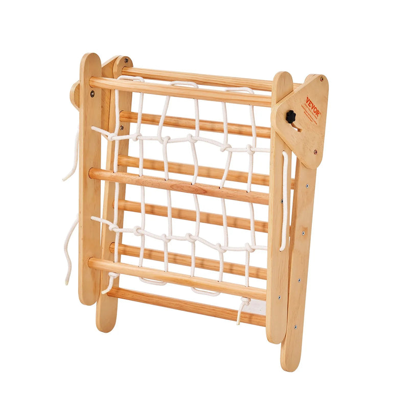 VEVOR Piklera trijstūra komplekts 4-in-1, Montessori koka kāpelēšanas rotaļlieta bērniem 1–3 gadi, iekštelpu rotaļu laukums ar trijstūri un rampu, liels izmērs, koka krāsa