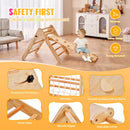 VEVOR Piklera trijstūra komplekts 4-in-1, Montessori koka kāpelēšanas rotaļlieta bērniem 1–3 gadi, iekštelpu rotaļu laukums ar trijstūri un rampu, liels izmērs, koka krāsa
