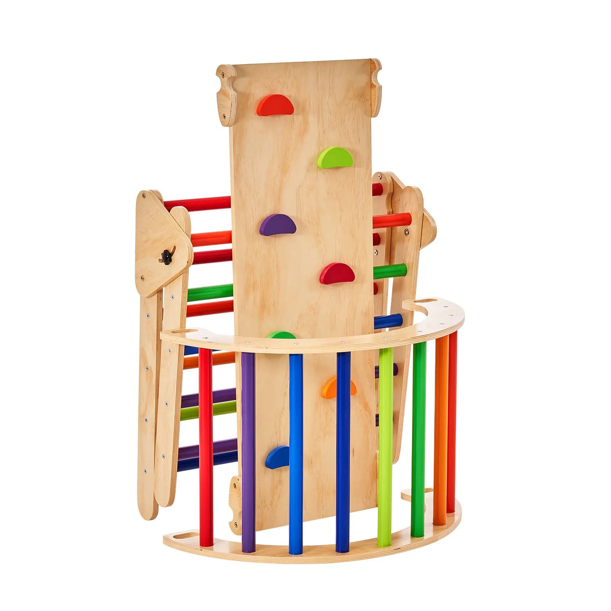 VEVOR 5 in 1 Pikler Triangle with Ramp and Arch for Children 1–3 Years, Large, Colourful