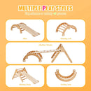 VEVOR Piklera trijstūra komplekts 5-in-1, Montessori koka kāpelēšanas rotaļlieta bērniem 1–3 gadi, iekštelpu rotaļu laukums ar trijstūri, rampu un arku, liels izmērs, koka krāsa