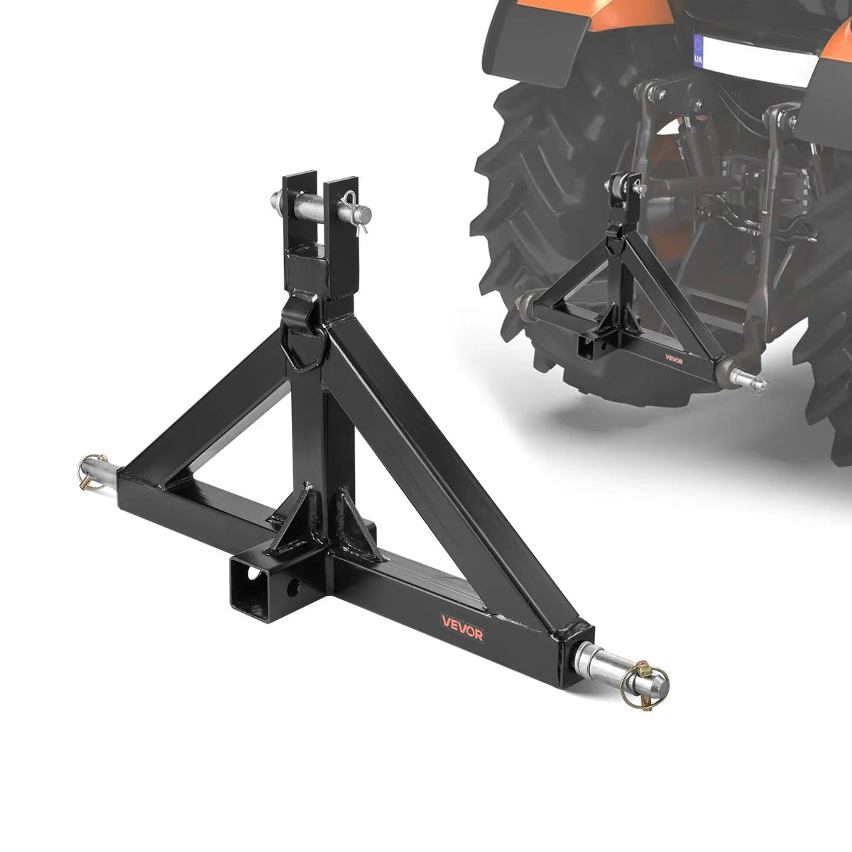 3-Point 50 mm Tow Hitch Adapter with Quick Coupler, 1360 kg Towing Capacity