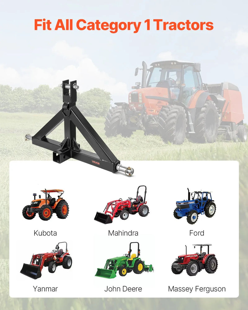 3 Punktu 50 mm piekabes āķa adapteris ar ātro savienojumu, 1360 kg celtspēja