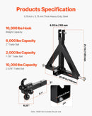 3 punktu 50 mm piekabes sakabes uztvērējs traktora vilkšanas stienim ar ātrās uzkabes adapteri