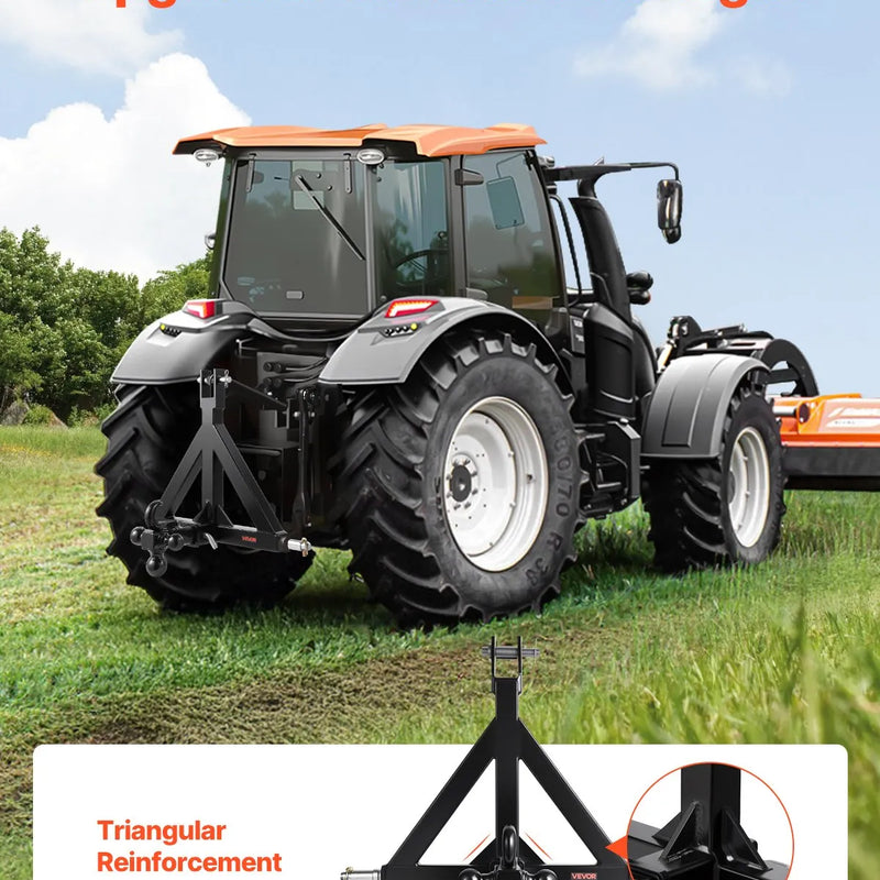 3 punktu 50 mm piekabes sakabes uztvērējs traktora vilkšanas stienim ar ātrās uzkabes adapteri