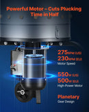 VEVOR putnu spalvu noplūkšanas mašīna, 400 mm bungas diametrs, 500 W, 230 apgr./min, ar 114 silikona pirkstiem un transportēšanas riteņiem, nerūsējošā tērauda spalvu noņēmējs 1-2 vistu apstrādei vienā ciklā