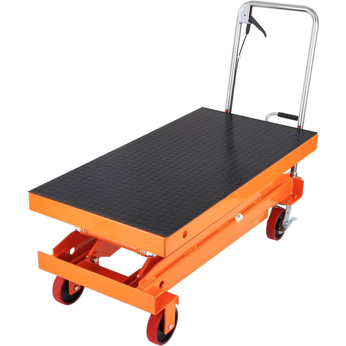 VEVOR hidrauliskais pacelšanas galds-ratiņi 789,3 kg, manuāls dubultšķēru pacēlājgalds ar 4 riteņiem un neslīdošu pārklājumu materiālu pārvietošanai un transportēšanai