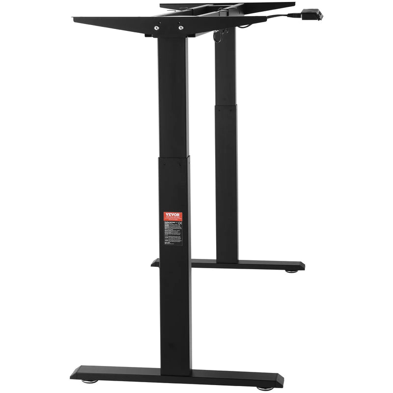 VEVOR elektriskā augstumā regulējama galda pamatne ar diviem motoriem, 70–117 cm, melna