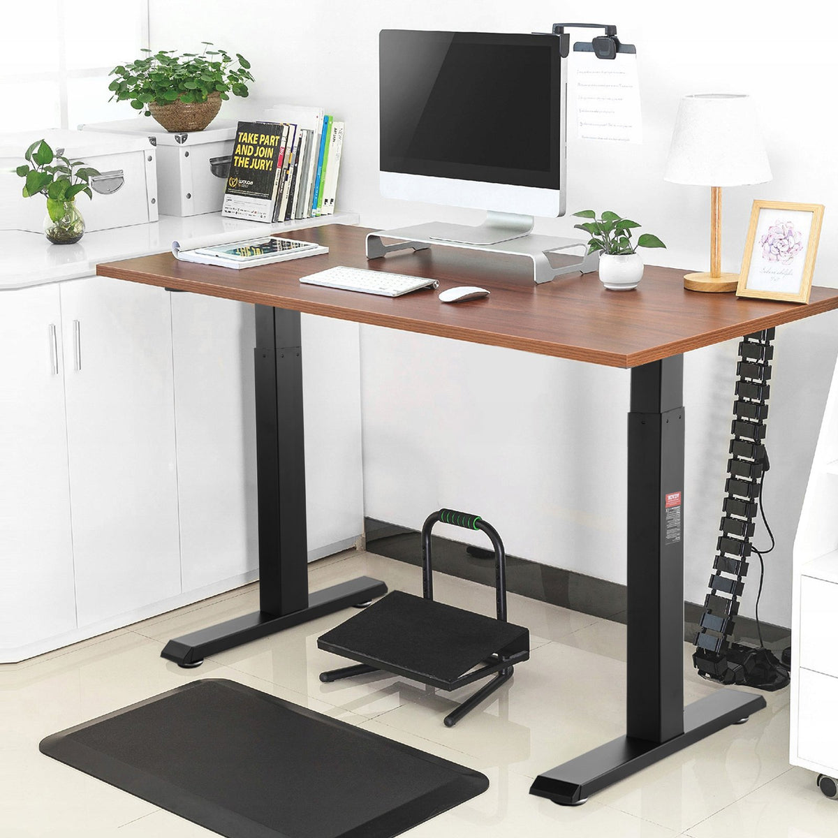 VEVOR Electric Height Adjustable Desk Base with Dual Motors, 70–117 cm, Black