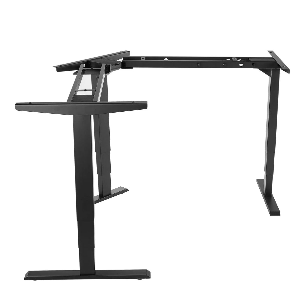 VEVOR Electric Corner Desk Frame with 3 Legs and 3 Motors, 60–125 cm, 4 Height Memory Settings, Black