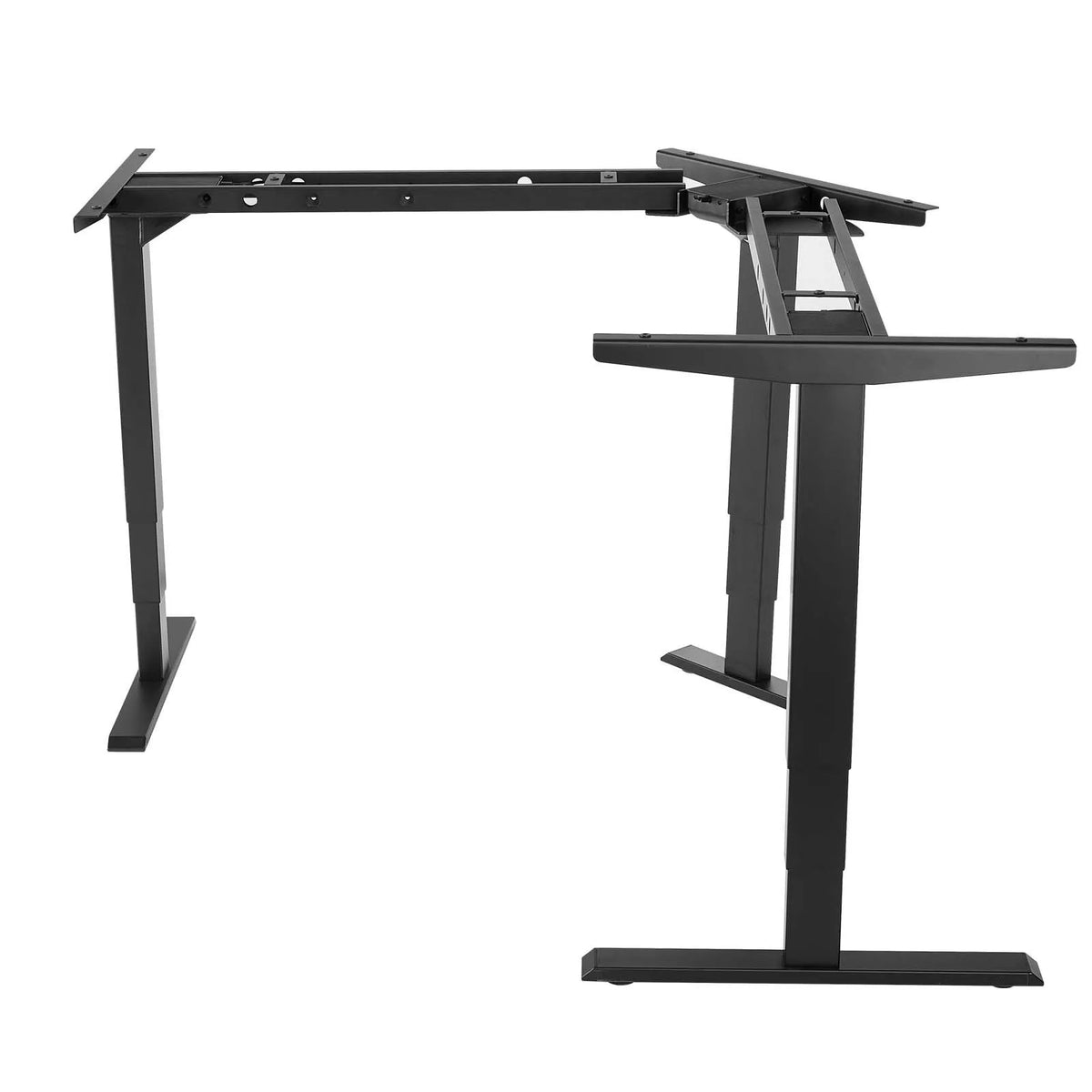 VEVOR Electric Corner Desk Frame with 3 Legs and 3 Motors, 60–125 cm, 4 Height Memory Settings, Black