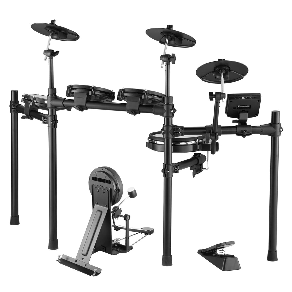 VEVOR Electronic Drum Kit 32 Kits and 480 Sounds, 10″ Mesh Snare, 10″ Cymbals, Pedals and USB MIDI