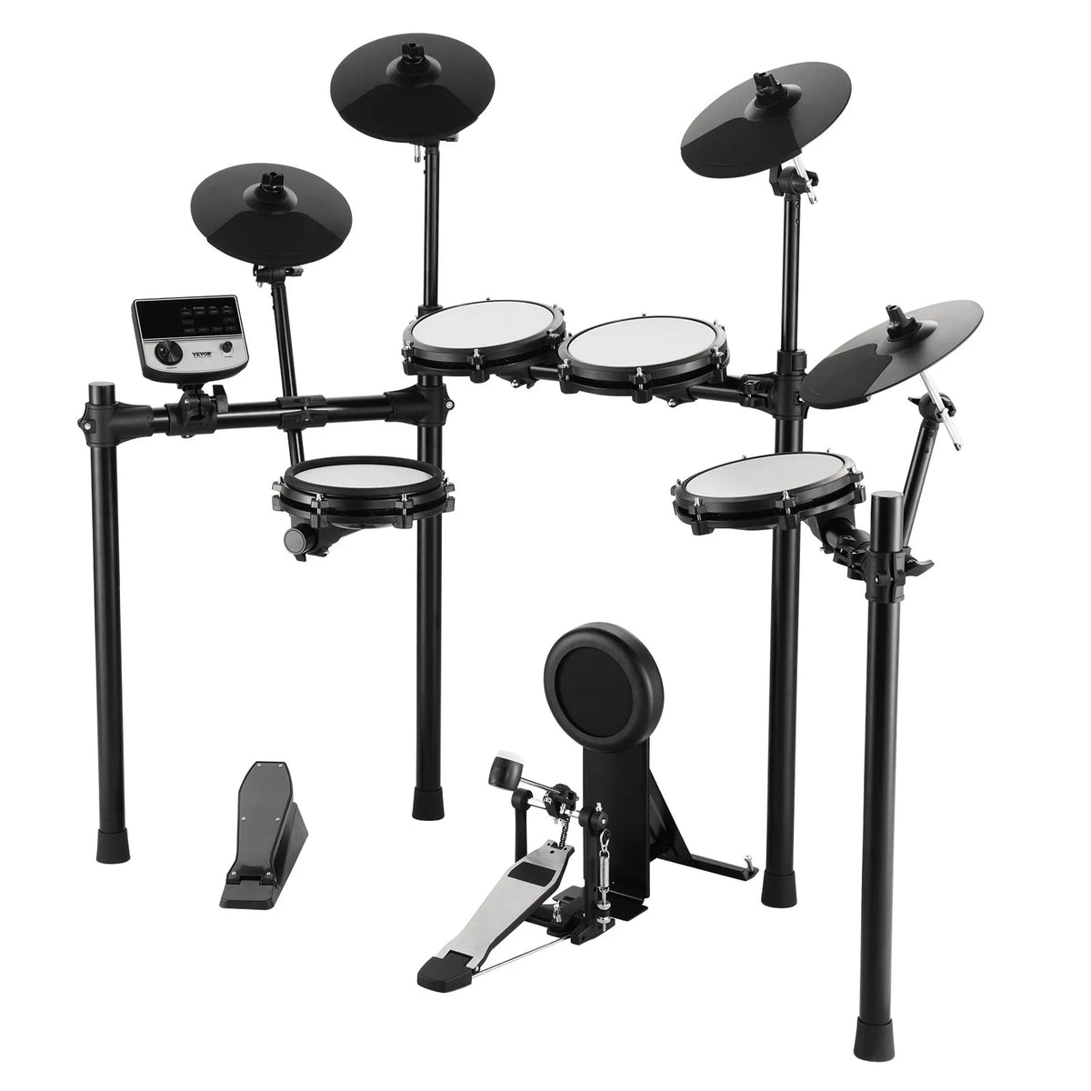 VEVOR Electronic Drum Kit 32 Kits and 480 Sounds, 8″ Mesh Snare, 10″ Cymbals, Headphones and USB MIDI