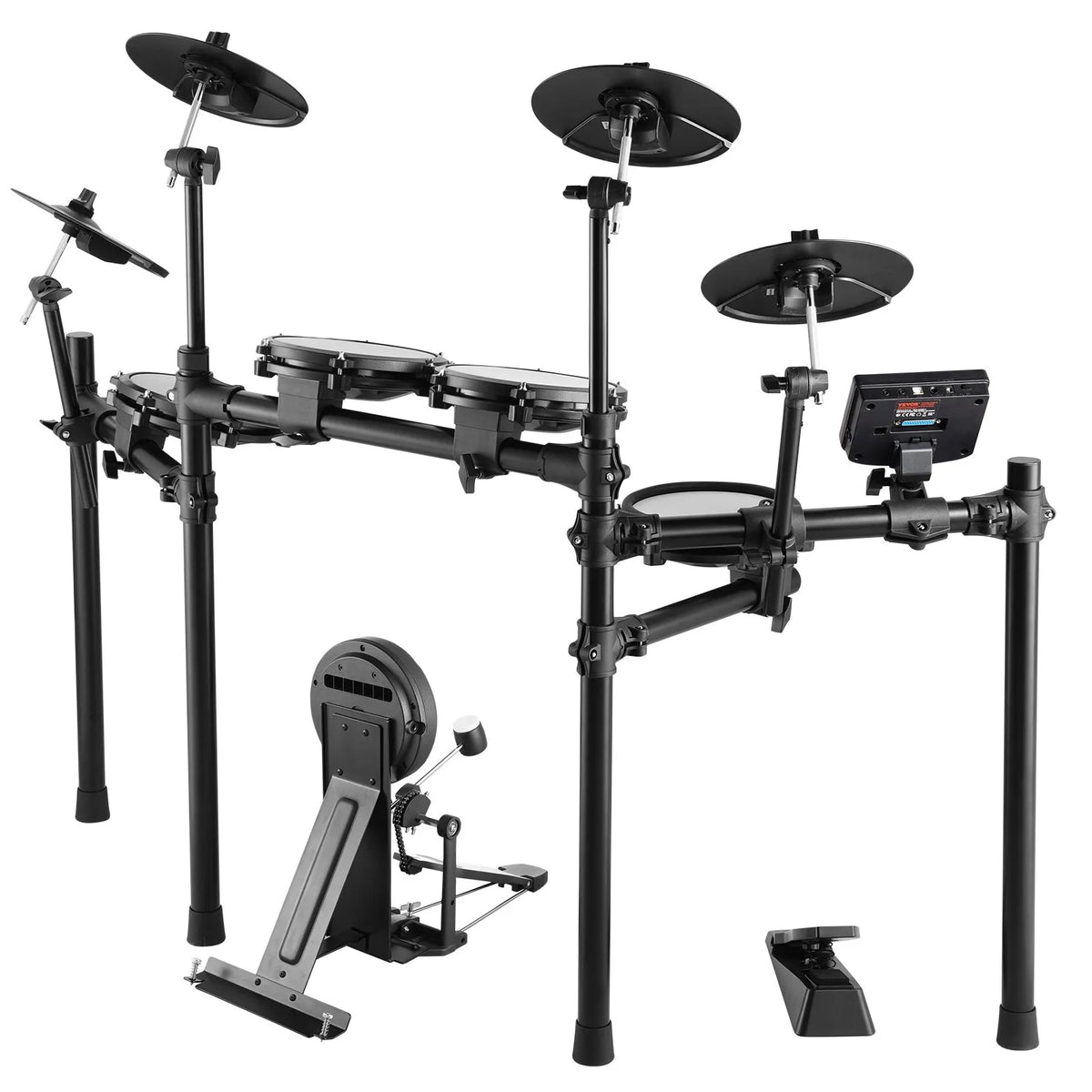 VEVOR Electronic Drum Kit 32 Kits and 480 Sounds, 8″ Mesh Snare, 10″ Cymbals, Headphones and USB MIDI