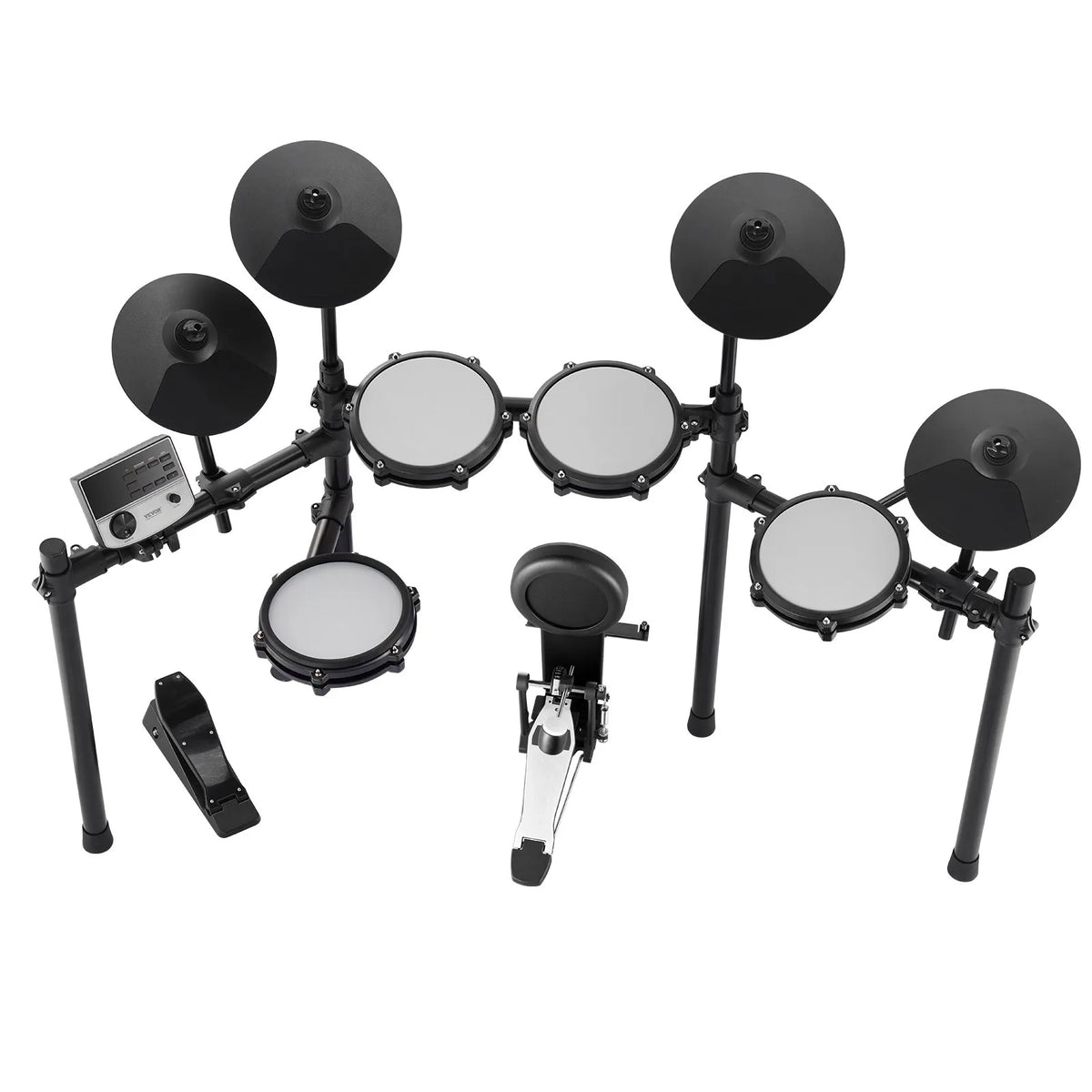 VEVOR Electronic Drum Kit 32 Kits and 480 Sounds, 8″ Mesh Snare, 10″ Cymbals, Headphones and USB MIDI