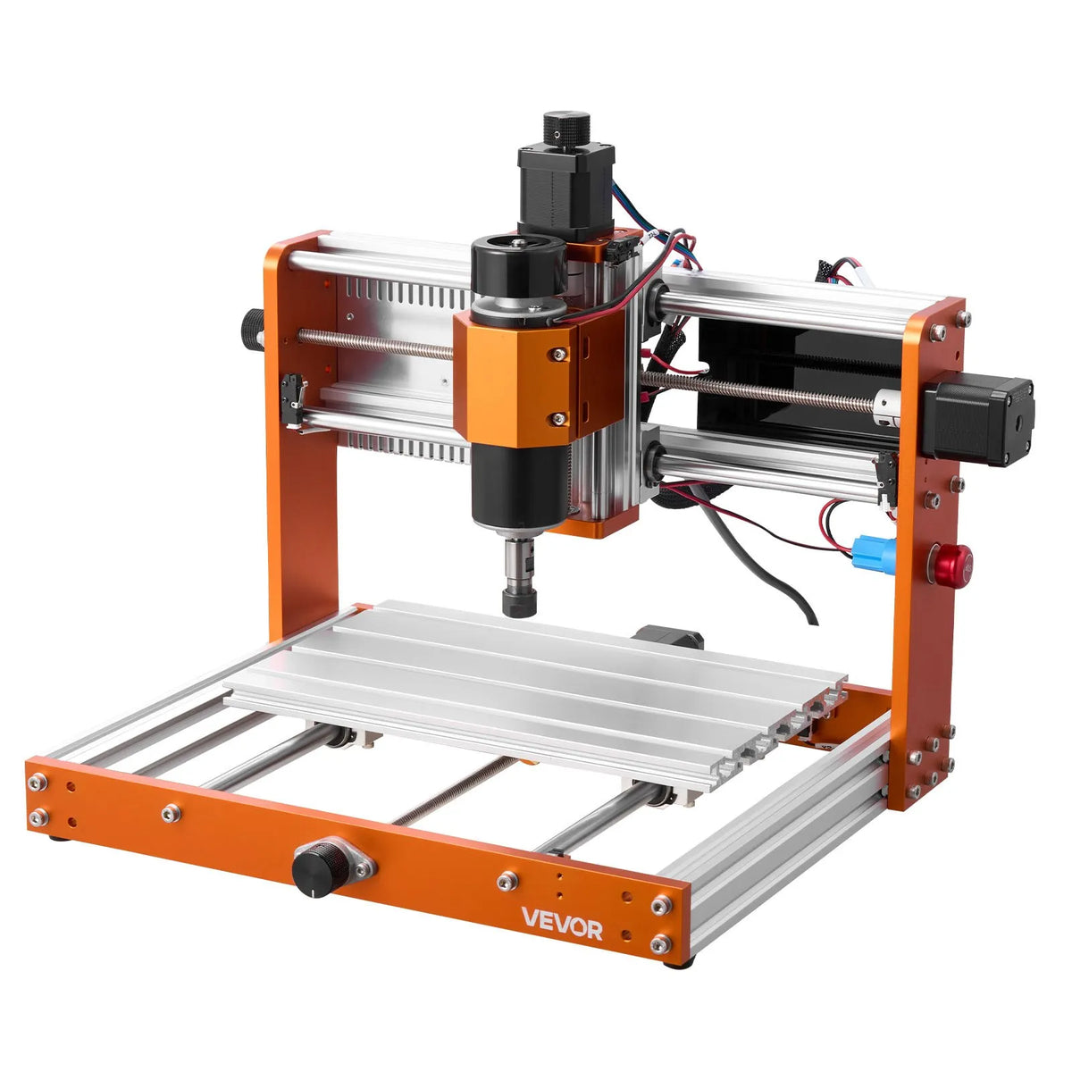 VEVOR CNC frēzēšanas iekārta ar 500 W vārpstu, 3 asis, 300 × 180 × 80 mm, gala slēdži un avārijas stop, kokam, akrilam un plastmasai