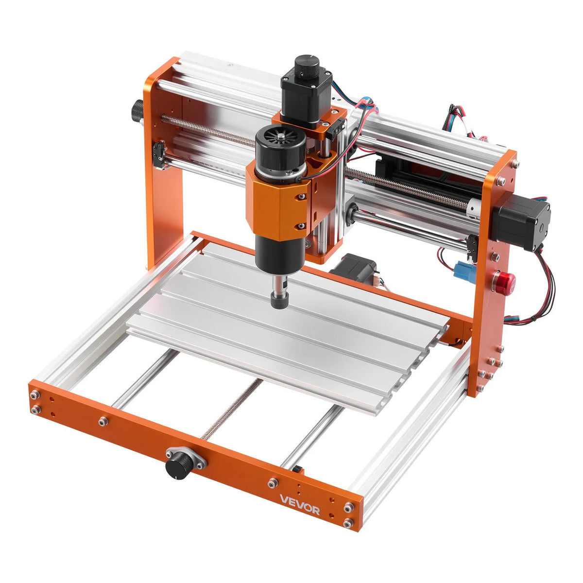 VEVOR CNC frēzēšanas iekārta ar 500 W vārpstu, 3 asis, 300 × 180 × 80 mm, gala slēdži un avārijas stop, kokam, akrilam un plastmasai