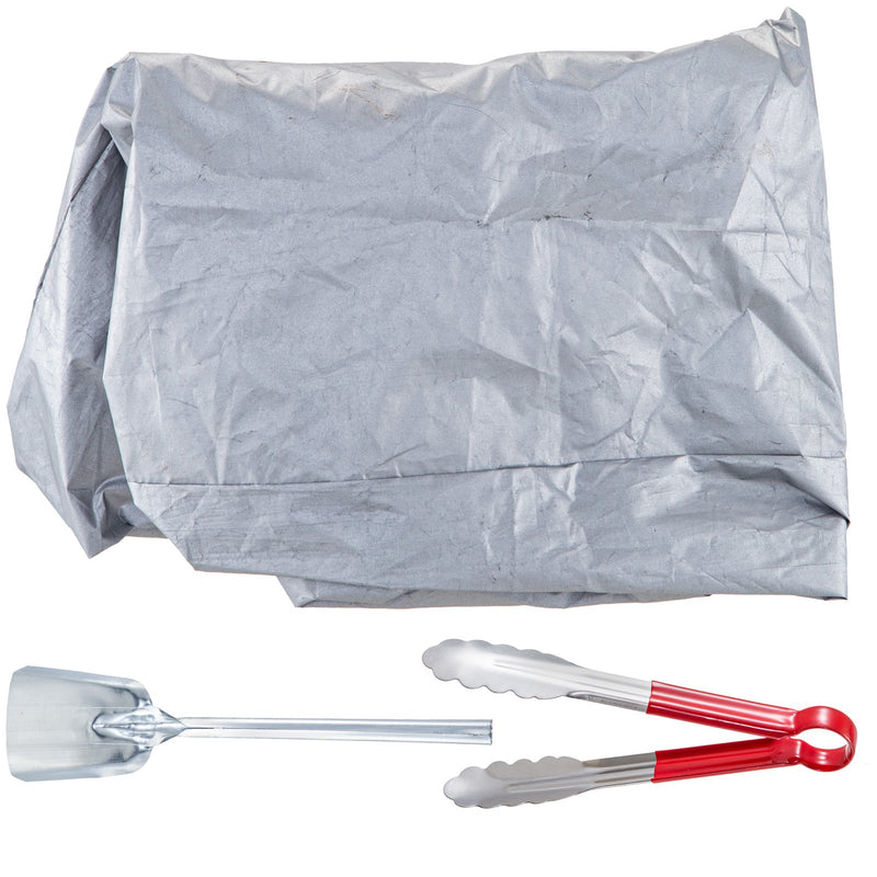 VEVOR āra grils parkam – 40 × 40 cm kokogļu grils ar nerūsējošā tērauda režģi, regulējams grils ar statni zemes montāžai