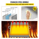 VEVOR Kvadrātveida grila plaat 40 x 45 cm, nerūsējošā tērauda, plakans grils trīskāršai plītij