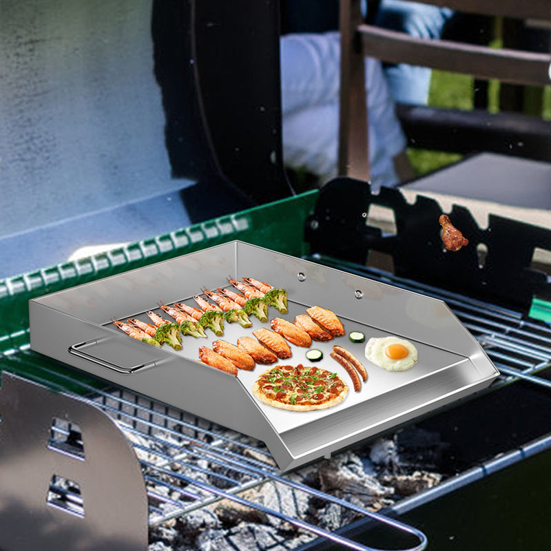 VEVOR Kvadrātveida grila plaat 40 x 45 cm, nerūsējošā tērauda, plakans grils trīskāršai plītij