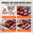 VEVOR 21 gab. Bērnu BBQ Grila Rotaļu Komplekts - Koka Gatavošanas Grils ar Skaņas Efektu