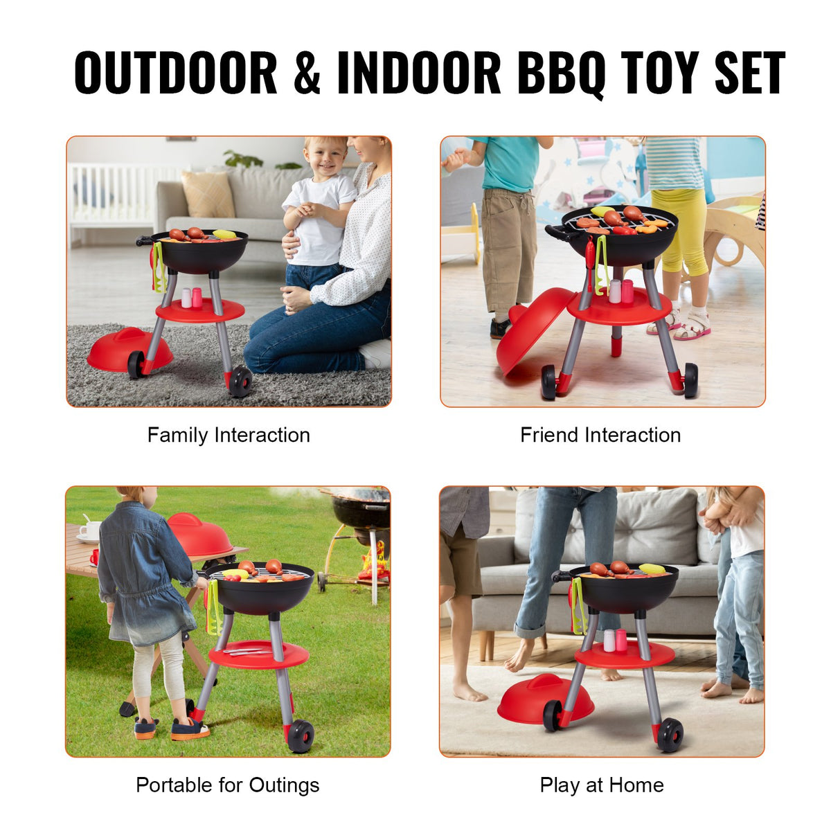 VEVOR Kids Play BBQ Grill with Light and Sound, 28 Accessories