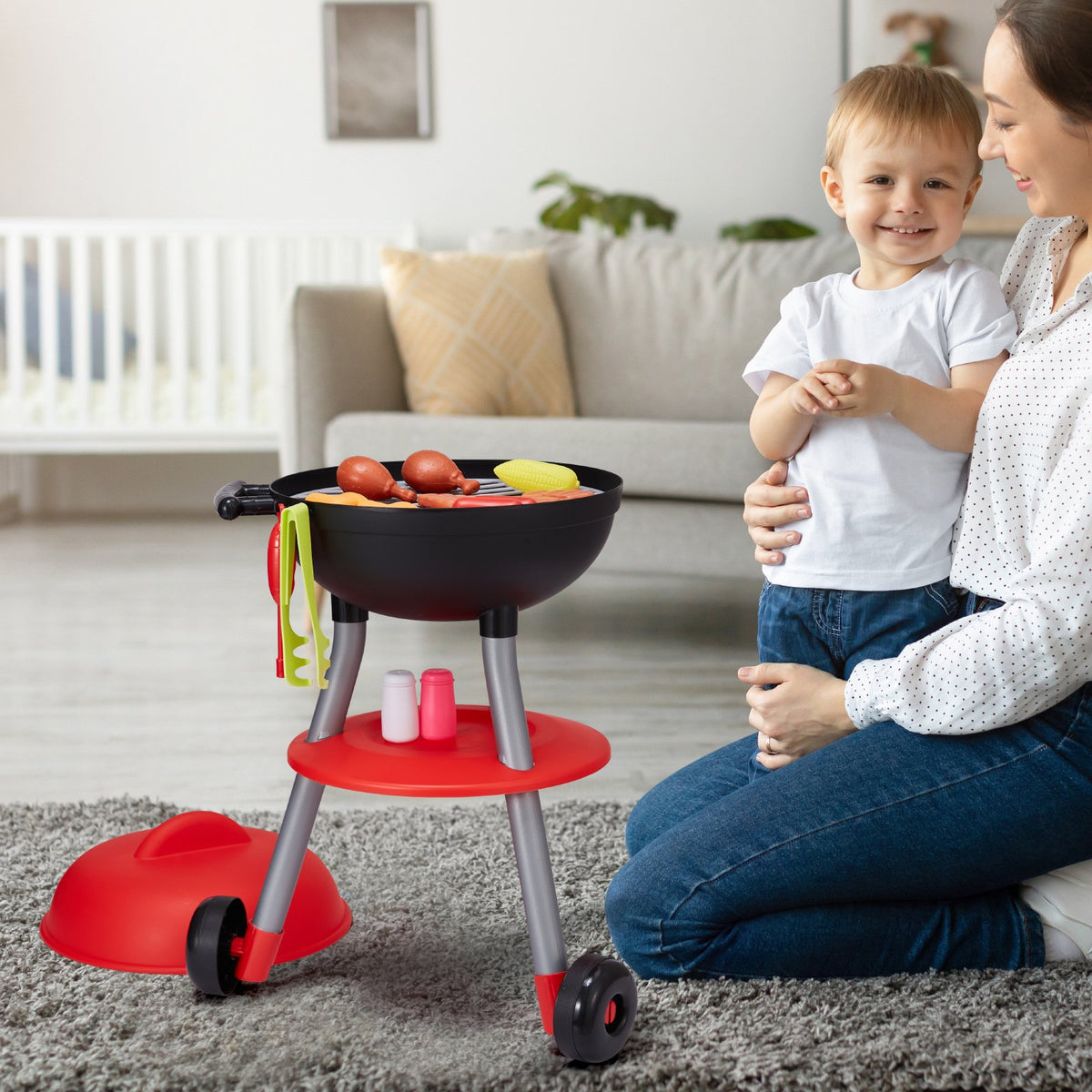 VEVOR Kids Play BBQ Grill with Light and Sound, 28 Accessories