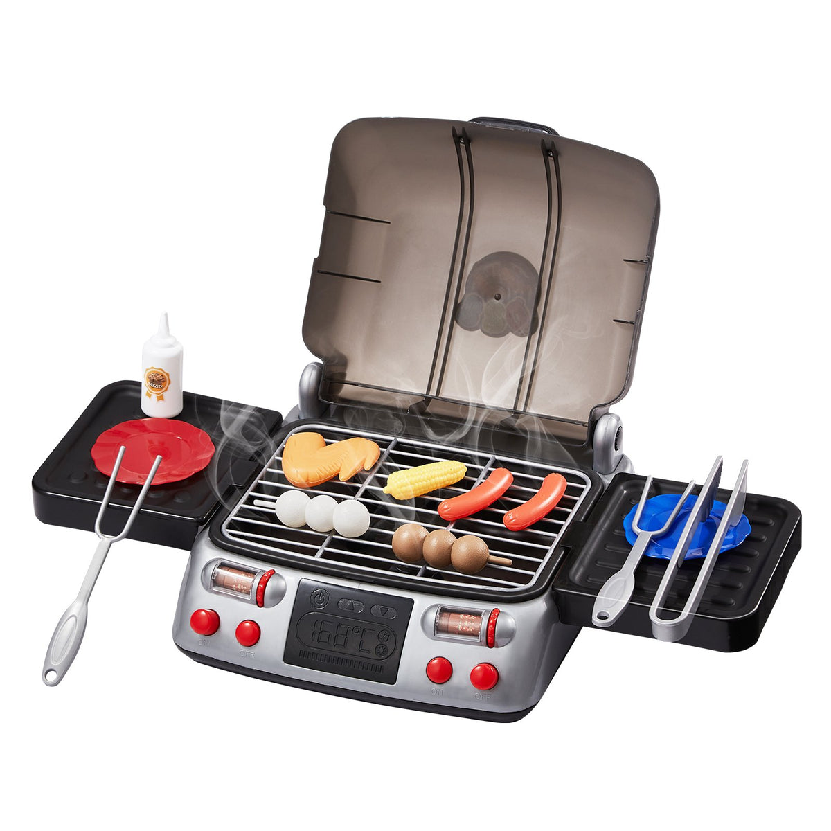 VEVOR Kids Play BBQ Grill with Smoke, Light and Sound, 19 Accessories