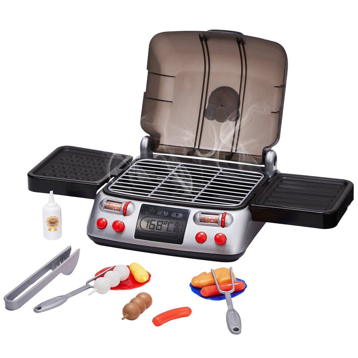 VEVOR Kids Play BBQ Grill with Smoke, Light and Sound, 19 Accessories