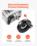 VEVOR lineārās kustības galda aktuators, efektīvais gājiens 100 mm, lodveida skrūves CNC lineārās kustības vadotne ar dubulto optisko asi, C7 augstas precizitātes klase, gultņu slīdošais bloks ar manuālu rokas ratu, X Y Z asīm