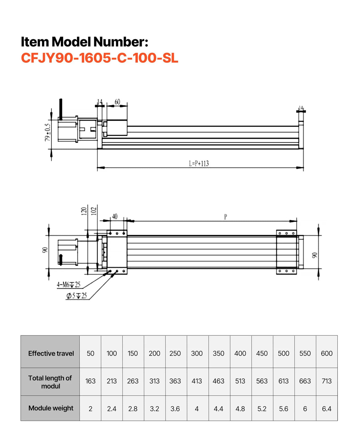 VEVOR Linear Motion Table 100 mm with Ball Screw, Dual Optical Axis and Manual Hand Wheel, C7 Precision