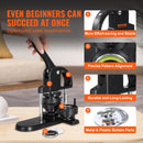 VEVOR 3-in-1 Pogu Prese, 25/32/58 mm, Pogu Komplekts ar 300 Pogu Daļām un Apaļā Griezēja